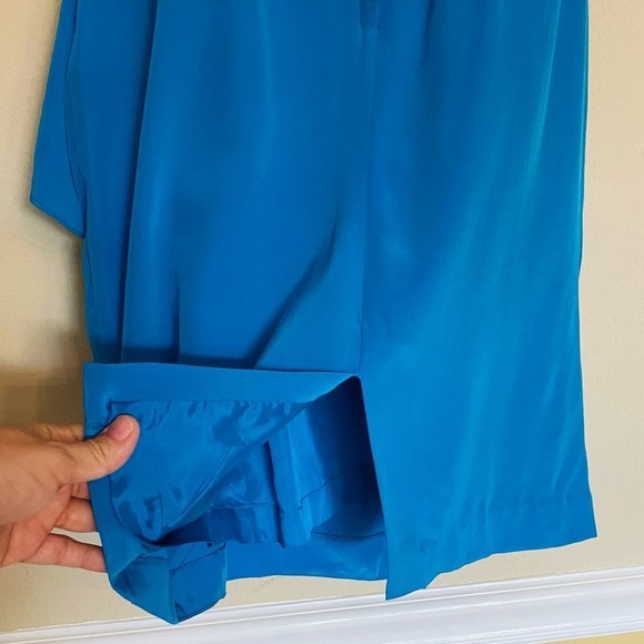 NWT 80’s 90’s Vintage Strapless Blue SILK Cocktail Dress Sz 6 - Picture 12 of 16